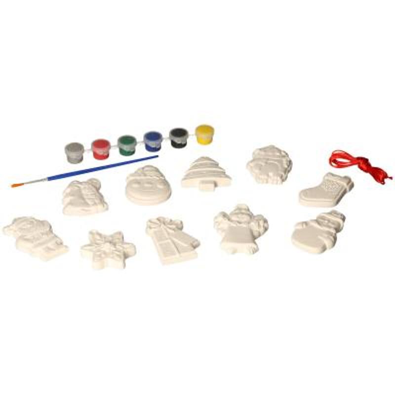 Kids Plaster Christmas Decorations Set of 10 Craft Kit
