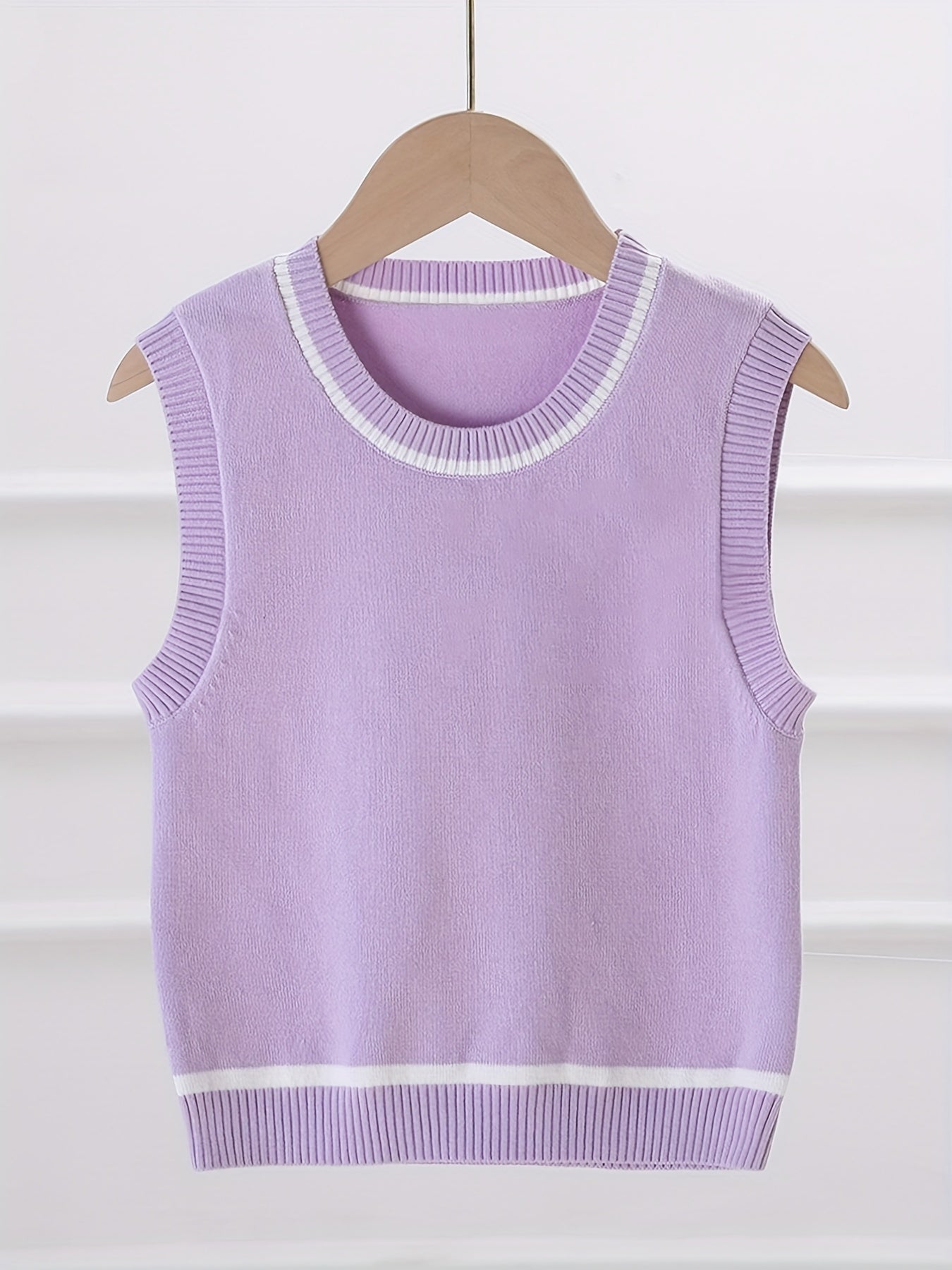Girls' Knit Vest Flower Decor Sweater Pullover for Autumn/Winter