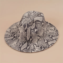 Vintage Fedora Cap Snake Pattern Warm Jazz Hat