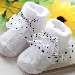 Newborn Baby Lace Flower Princess Socks Soft Cotton Infant Girls