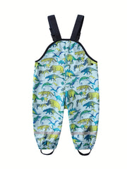 Kids Dinosaur Print Bib Pants Jumpsuit