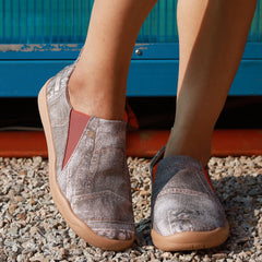 Women's Colorblock Canvas Slip On Shoes Lightweight Casual Footwear