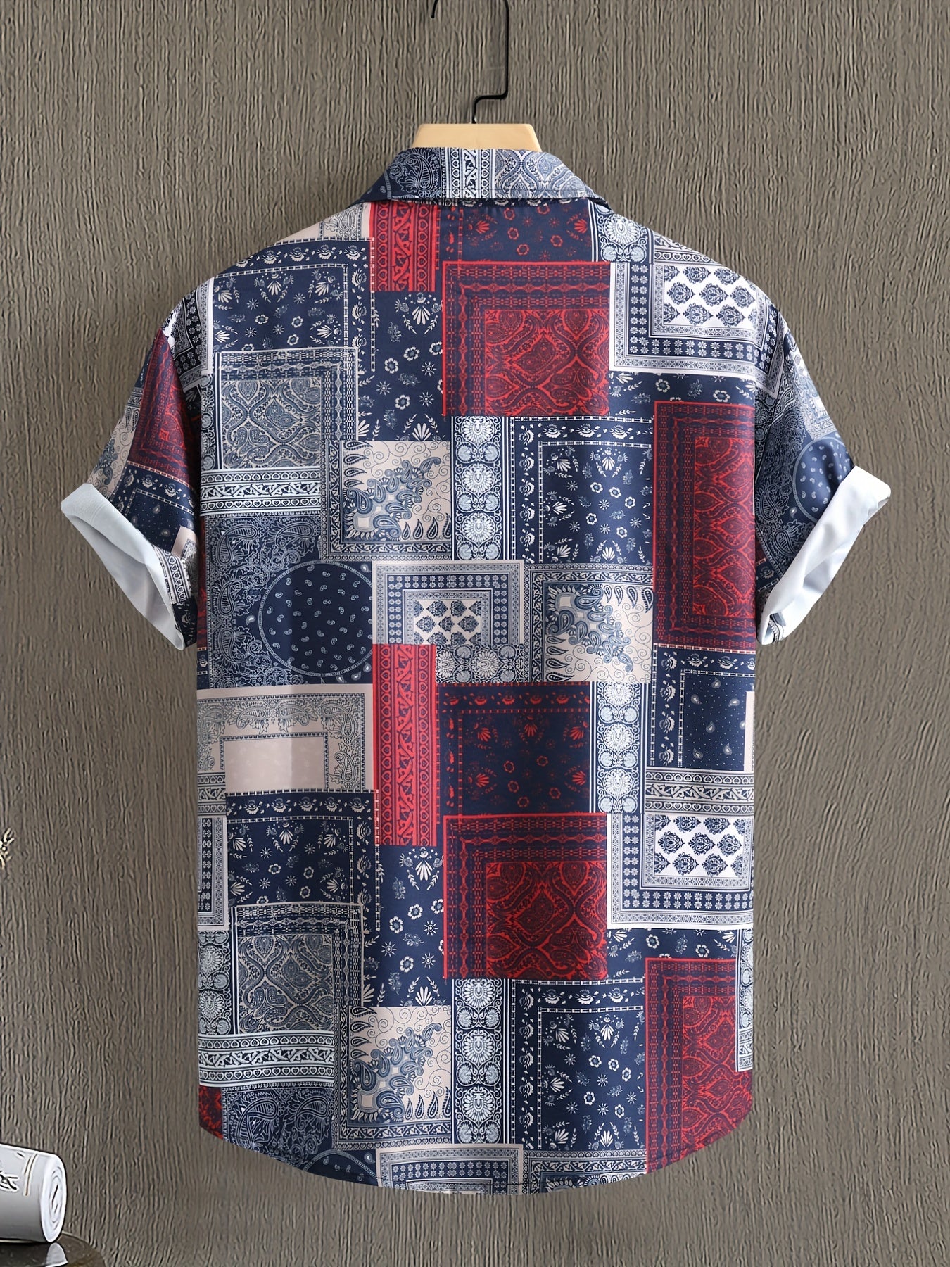 Retro Style Graphic Pattern Shirt Men's Casual Semi-Formal Button Up