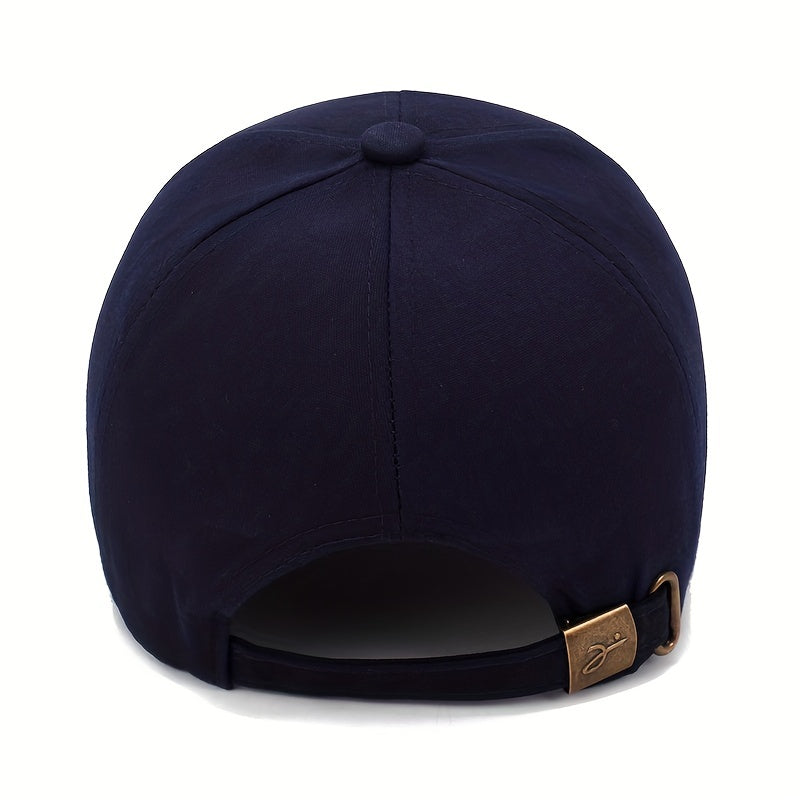 Men's Plain Long Bill Snapback Cap UV Protection Baseball Cap