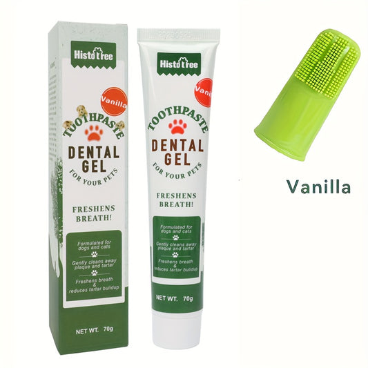 Pet Dental Cleaning Kit with Toothpaste & Finger Toothbrush