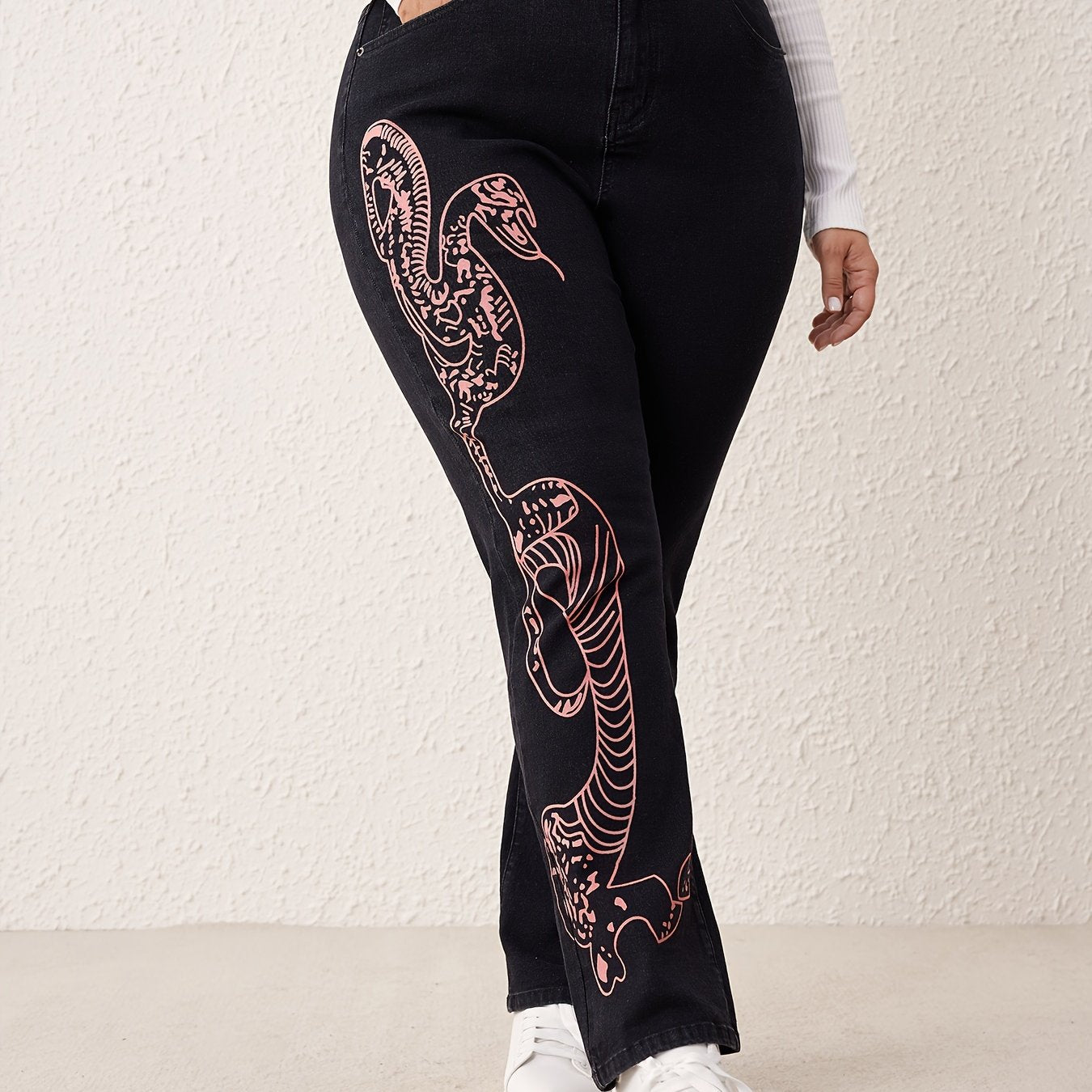 Gothic Jeans Women's High Waisted Straight Leg
