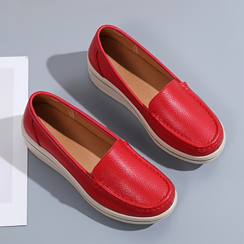 Women's Platform Wedge Slip-On Loafers for Comfortable Style