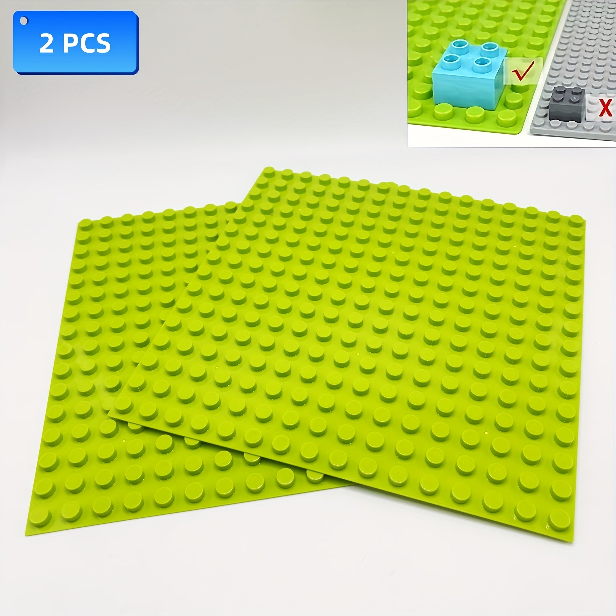 2pcs Large Particle Baseplate 16 x 16 Dot Building Blocks Baseplate