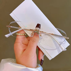 Light Blocking Rimless Reading Glasses for Women Unisex