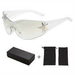 Y2K Oversized Frameless Shield Wrap Around Sunglasses