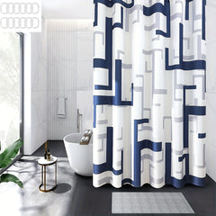 Geometric Shower Curtain for Bathroom Upgrade