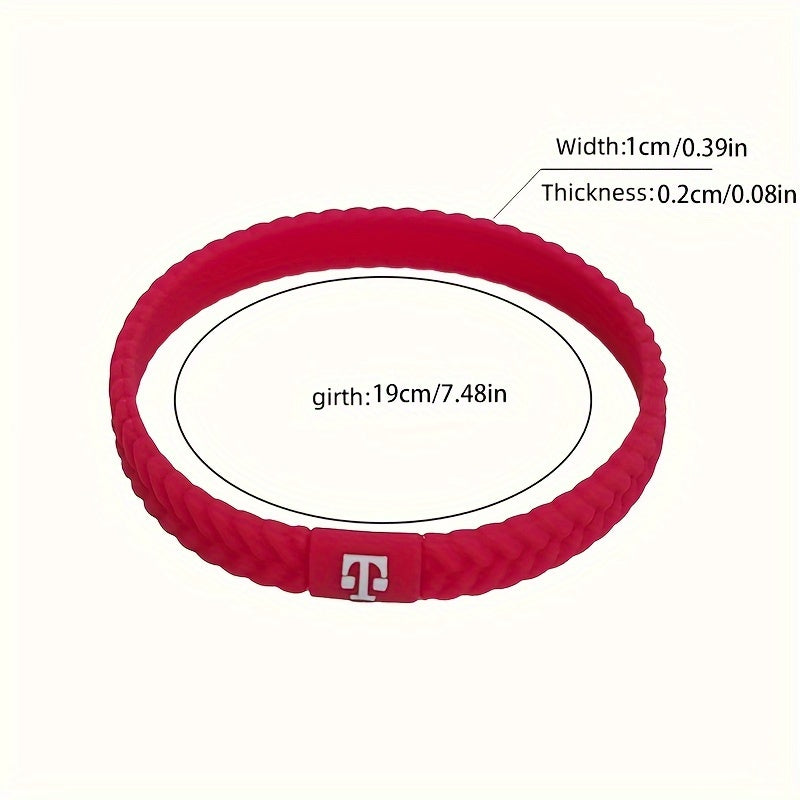 2pcs Solid Sports Bracelet Durable Silicone Wristband Couple Bracelet