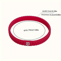 2pcs Solid Sports Bracelet Durable Silicone Wristband Couple Bracelet