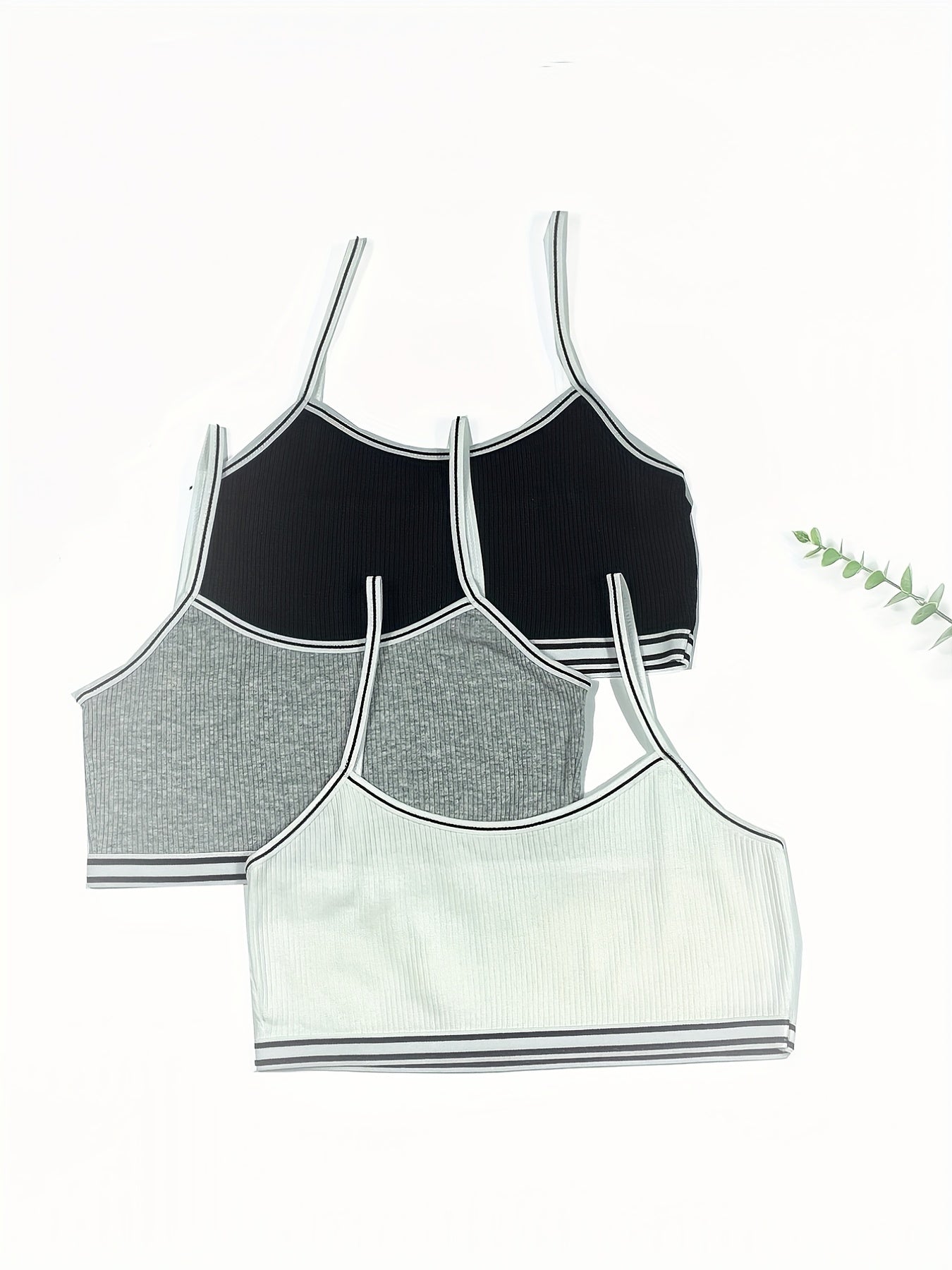 3pcs Kids Cotton Elastic Underwear Girl's Vests Pop Bra Outfits