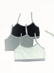3pcs Kids Cotton Elastic Underwear Girl's Vests Pop Bra Outfits