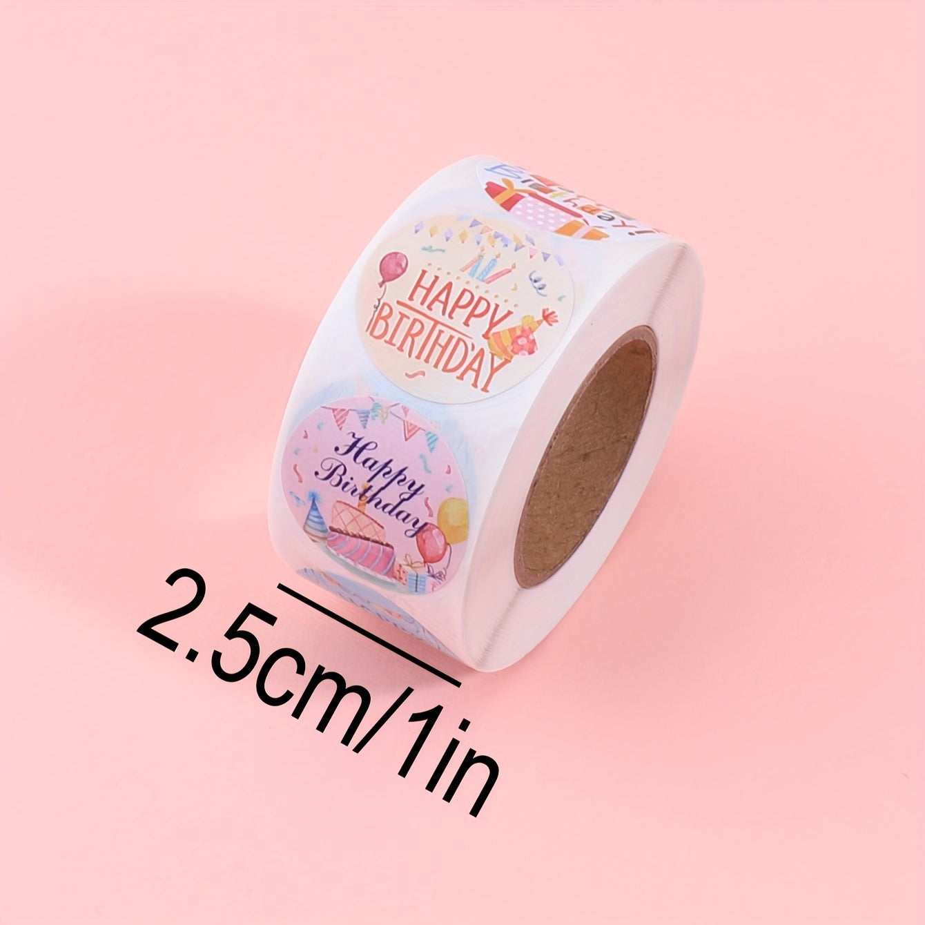 500pcs Roll Happy Birthday Sticker Label Office Decoration Sealing Sticker