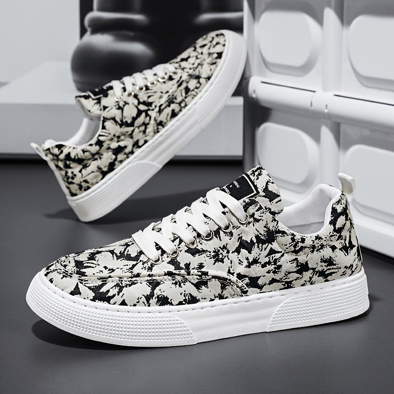 Men's Ink Wash Painting Canvas Sneakers Casual Walking Shoes