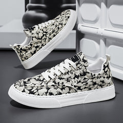 Men's Ink Wash Painting Canvas Sneakers Casual Walking Shoes