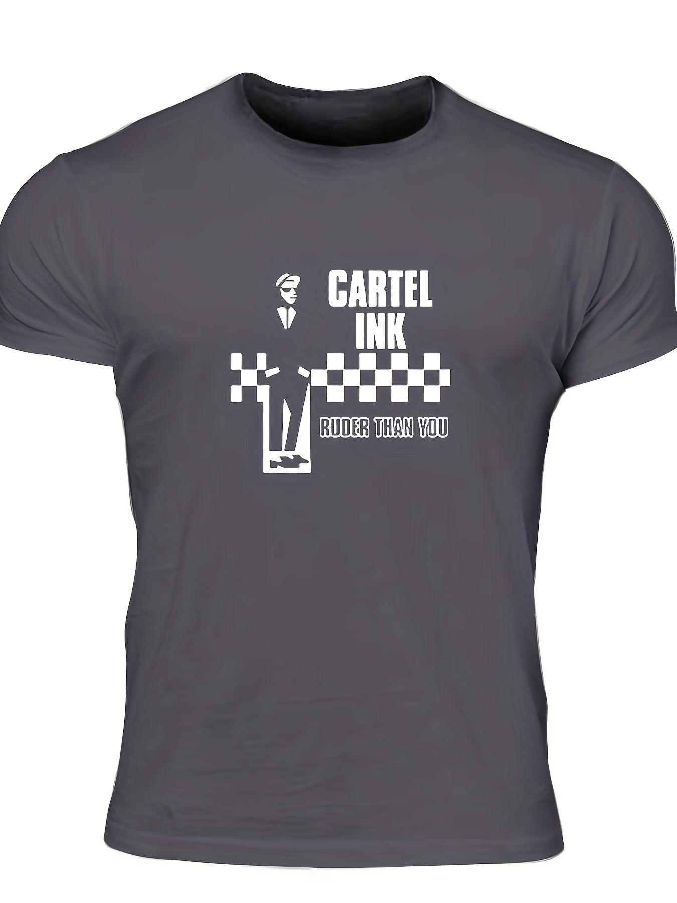 Men's Checker Graphic T-Shirt for Summer Outdoor