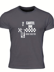 Men's Checker Graphic T-Shirt for Summer Outdoor