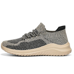 Men's Breathable Woven Sneakers - Lightweight Antislip Lace-Up