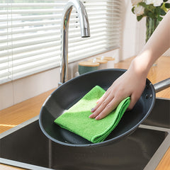 10pcs Microfiber Cleaning Cloth Towels - Reusable Lint-free Kitchen Supplies