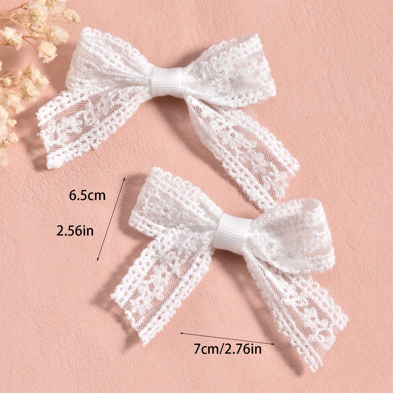 2pcs Princess Lace Bow Ties for Girls' Bangs Clips