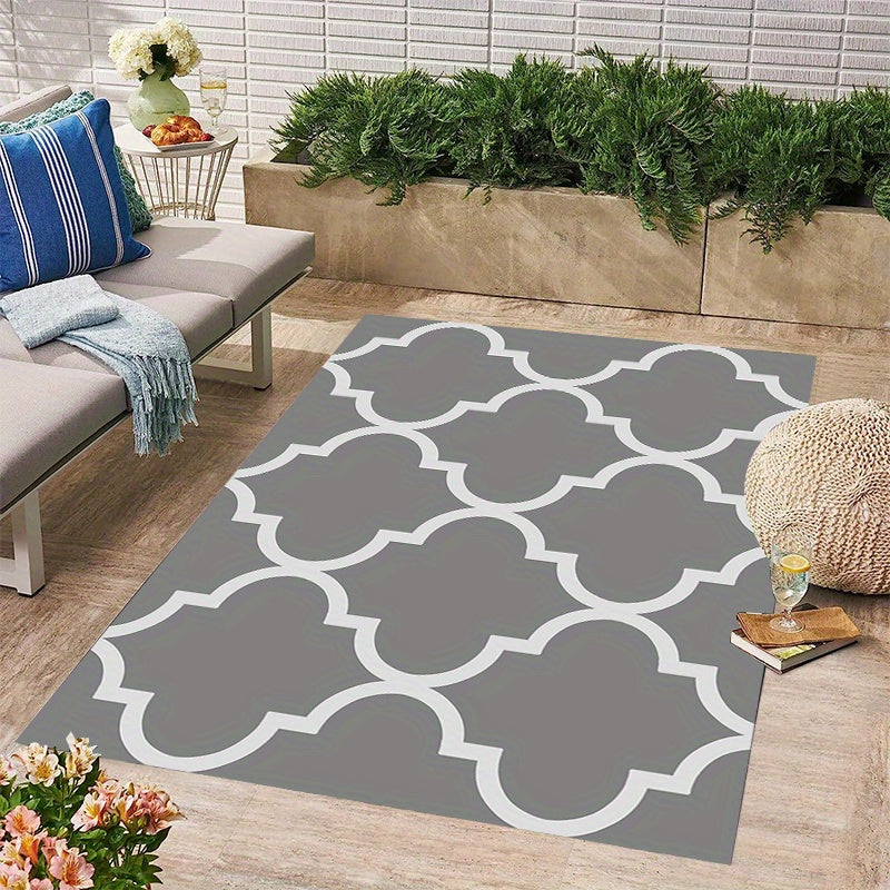 Waterproof Crystal Velvet Outdoor Rug for Patio RV Camping
