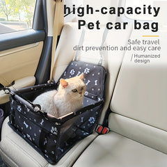 Oxford Cloth Dog Footprint Pet Car Bag Travel Pet Bag Cat Car Carrier