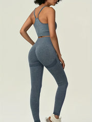 Yoga Sports Set Cami Sports Bra & High Waist Leggings Women's Activewear