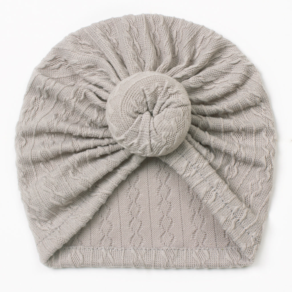 Plain Jacquard Donut Baby Hat for 0-3 Years