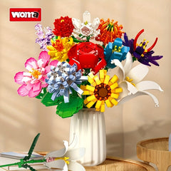 WOMA Bouquet Building Block Set Eternal Roses for Girls 6+ Hand Eye Coordination