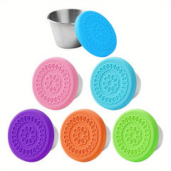 6pcs Reusable Salad Dressing Containers with Spill Proof Lids