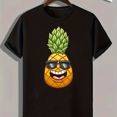 Pineapple Pattern Print Men's Sports T-Shirt - Summer Outdoor Fitness Clothing