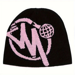 Y2K Jacquard Beanie Hip Hop Elastic Knit Hat Unisex