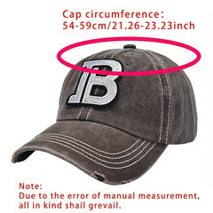 Distressed Washed Cotton Embroidery Baseball Cap Women