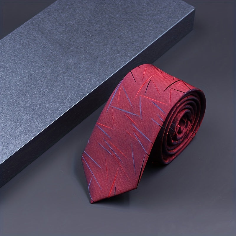 Men's Red and Purple Formal Business Tie