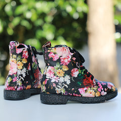 Flower Print Dress Boots for Girls Non-slip Comfortable Shoes