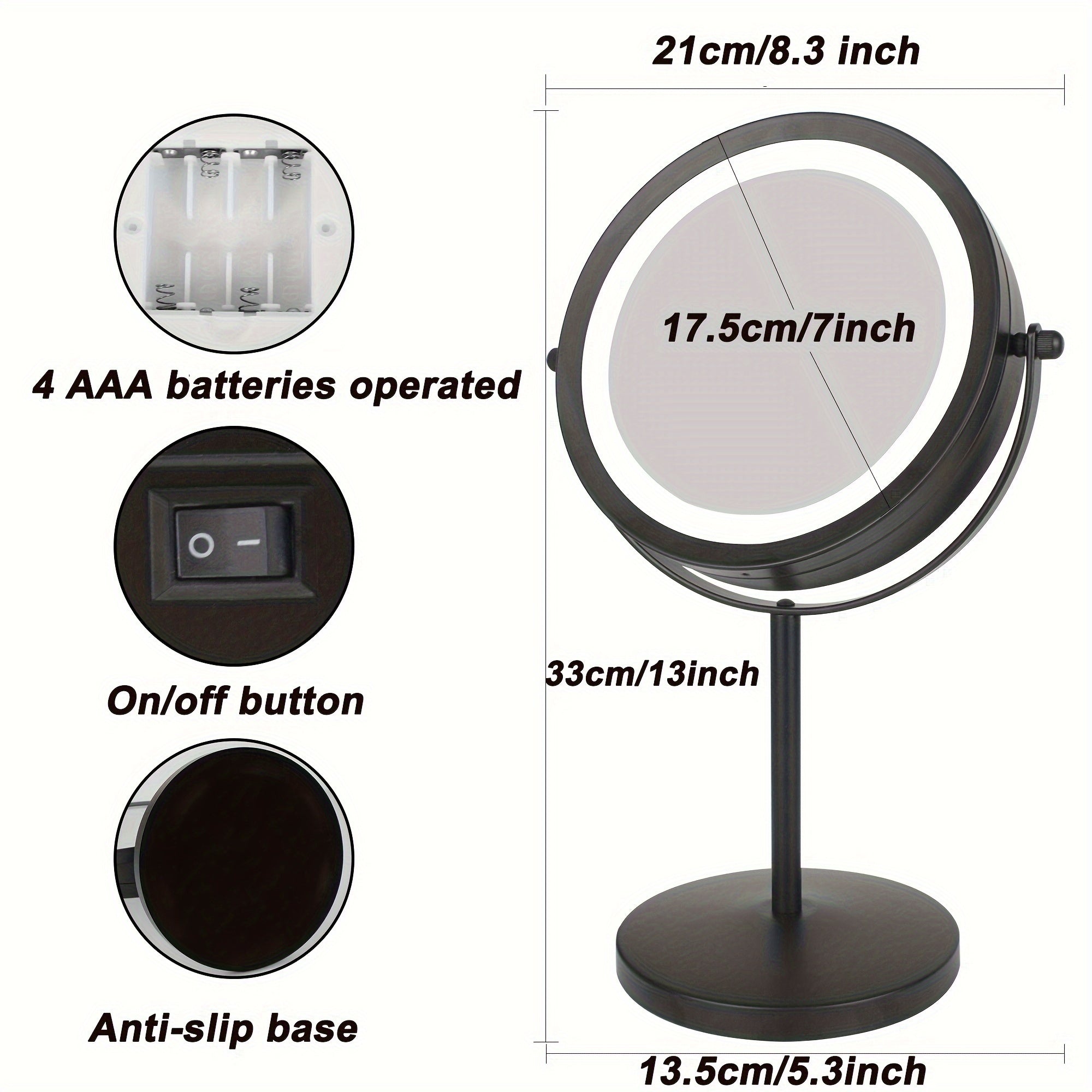 10X Magnification Lighted Makeup Mirror
