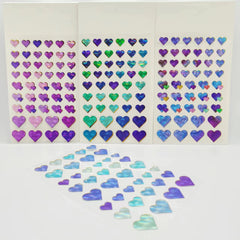 4 Sheets Laser Heart 3D Stickers - Dynamic Heart Theme