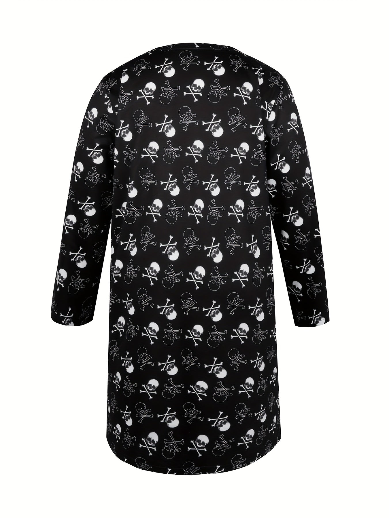 Skull Print Long Sleeve Cardigan