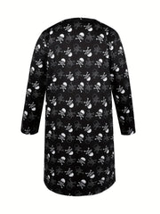 Skull Print Long Sleeve Cardigan