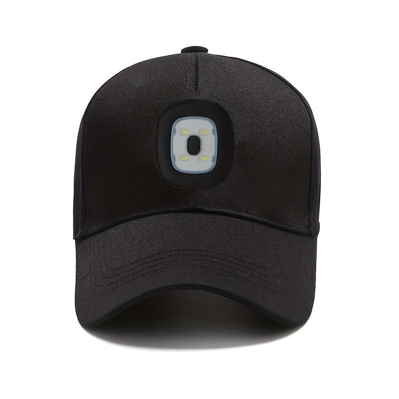 Cotton LED Baseball Cap Rechargeable Headlamp Hat - Night Running