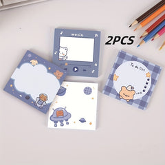 Cartoon Bear Sticky Note Student Stationery 2pcs