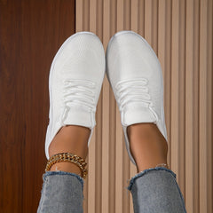 Women's Breathable Platform Sneakers Casual Lace Up Shoes