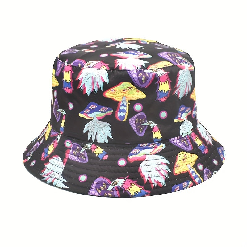 Magic Mushroom Bucket Hat Women Reversible Sun Hat Fisherman Cap