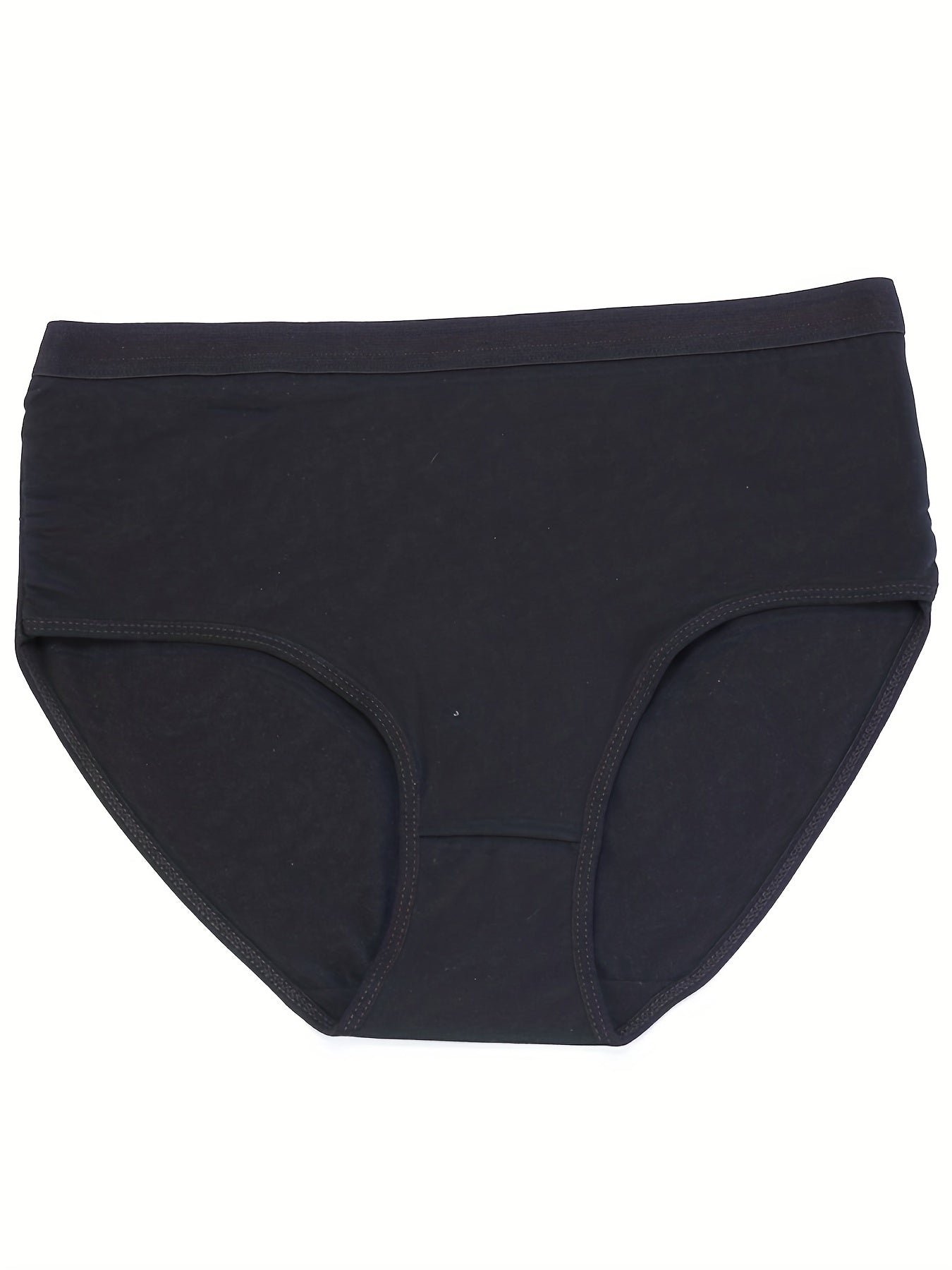 4 Pack Women's Plus Solid Mid Waisted Comfy & Breathable Panty Set