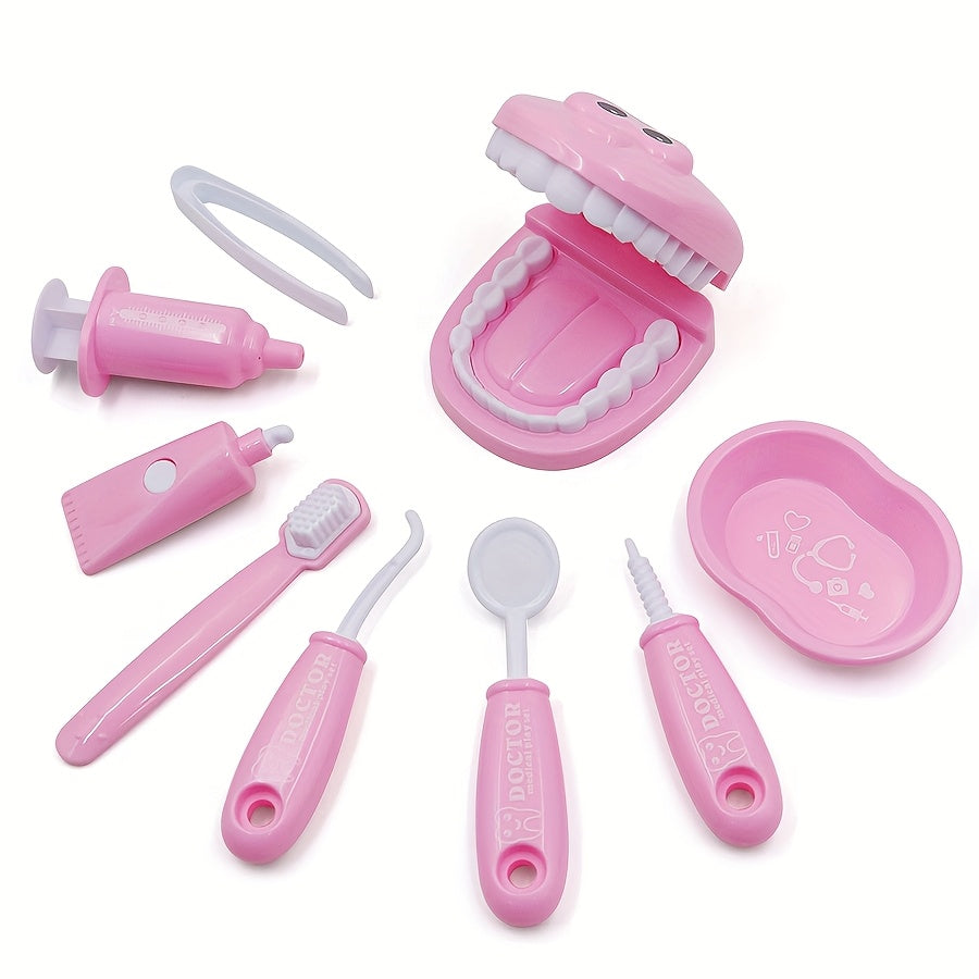9pcs Plastic Dentist Play Set Medical Kit Pretend Toy for Kids in 6 Colors