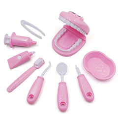 9pcs Plastic Dentist Play Set Medical Kit Pretend Toy for Kids in 6 Colors