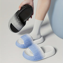 Men's Gradient Starry Sky Non Slip Platform Slides Comfortable Cloud Slides